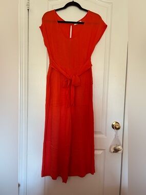 💜 Dex Orange Tie-Waist Jumpsuit